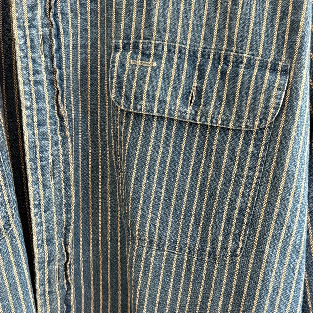 Polo by Ralph Lauren Blue Striped Casual Button Down Shirt - Picture 5 of 8